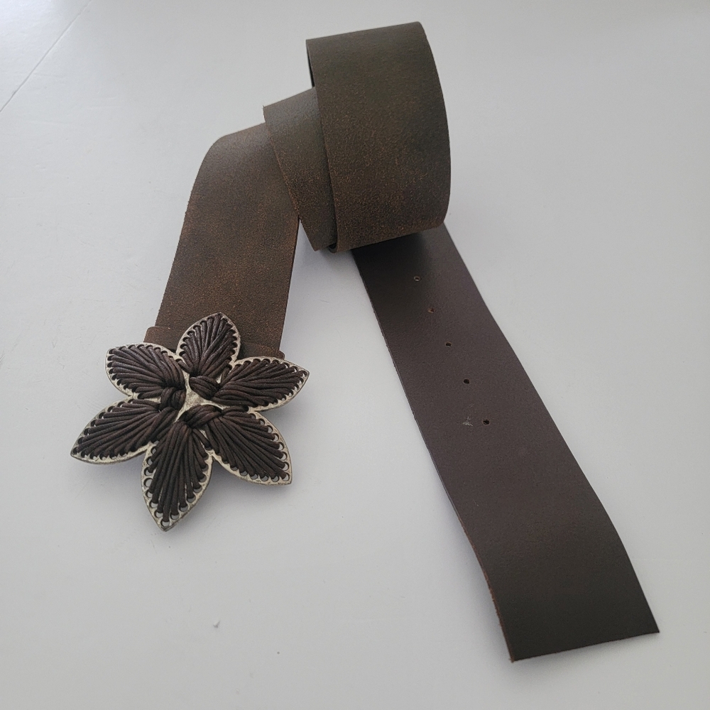 Garuglieri Women's Leather Italian Brown Belt Size XL